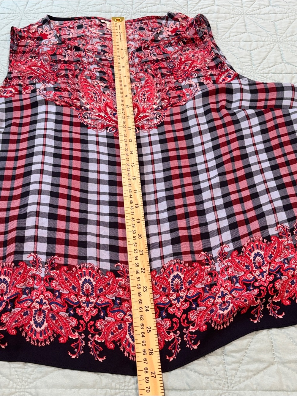Talbots πΊπΈ Red white and blue Plaid Sleeveless Tank Top - Picture 7 of 9